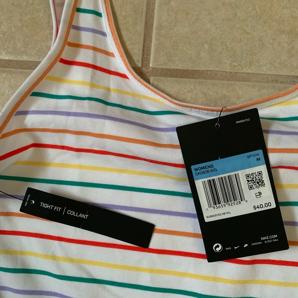 LMT: Nike Retro Femme All-Over Thin Stripe Bodysuit - Picture 10 of 14